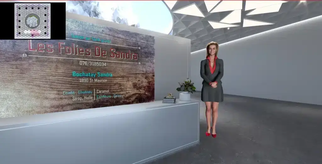 Images illustrant une galerie virtuelle dédiée à la présentation de produits, incluant des tableaux et des scans d'objets en 3D.