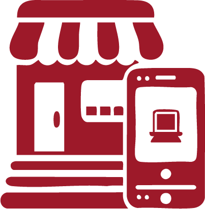 Icône représentant les solutions de numérisation 3D et d'expériences immersives pour le secteur du commerce et de l'e-commerce