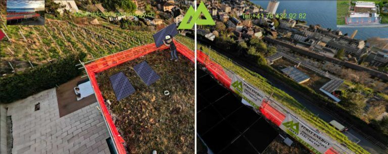 Vue aérienne d'un site de construction.