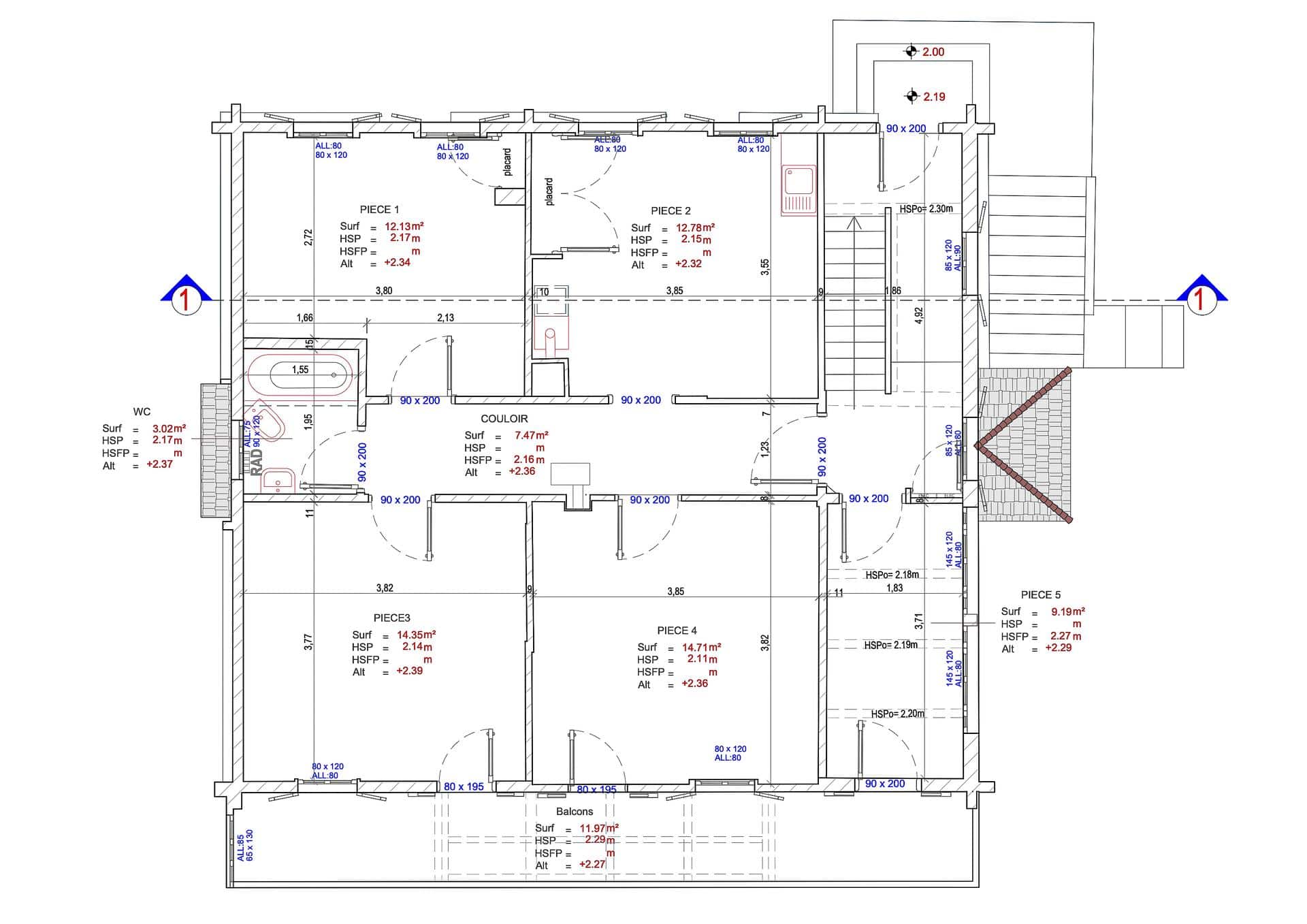 Plans de Façade Architecturaux : Précision et Efficacité 2 Plans de Façade